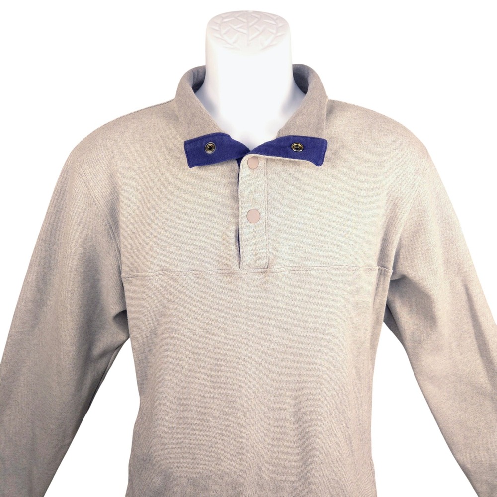 Turtleson Mens Large Gray Pullover Sweatshirt Quarter Snap Collar Golf
